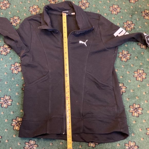 PUMA Women’s Black Full Front Zip Sweat Jacket Sz S - READ! - Picture 7 of 10